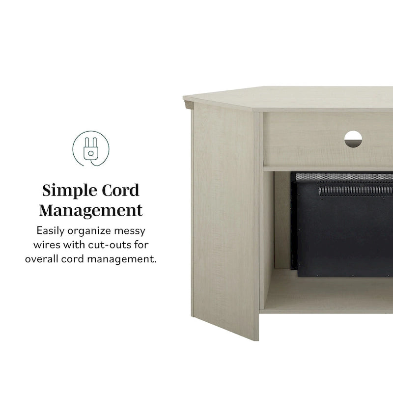 Meuble TV d'angle de 48 pouces avec cheminée Middlebrook