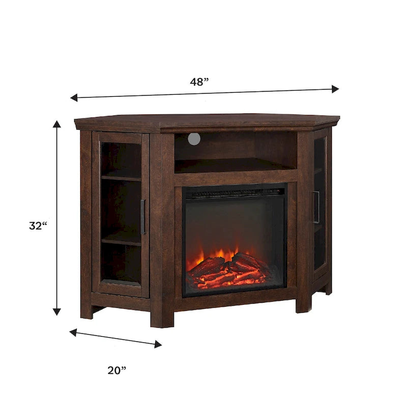 Meuble TV d'angle de 48 pouces avec cheminée Middlebrook