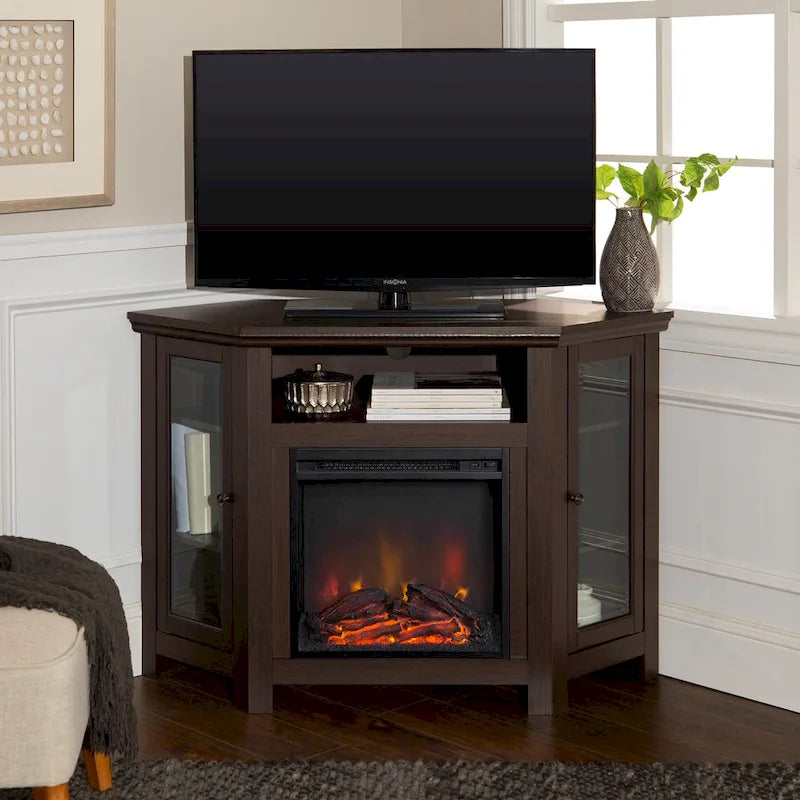 Meuble TV d'angle de 48 pouces avec cheminée Middlebrook