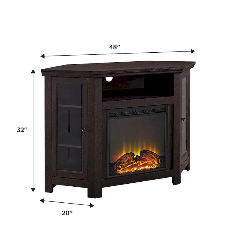 Meuble TV d'angle de 48 pouces avec cheminée Middlebrook