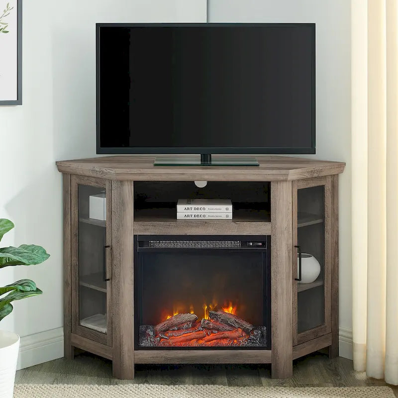 Meuble TV d'angle de 48 pouces avec cheminée Middlebrook