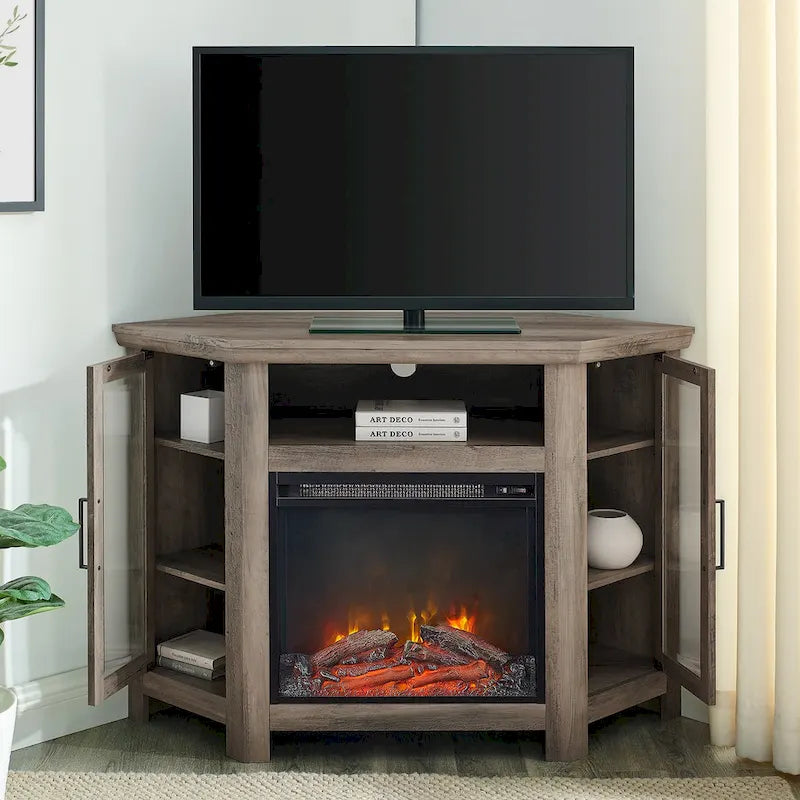 Meuble TV d'angle de 48 pouces avec cheminée Middlebrook