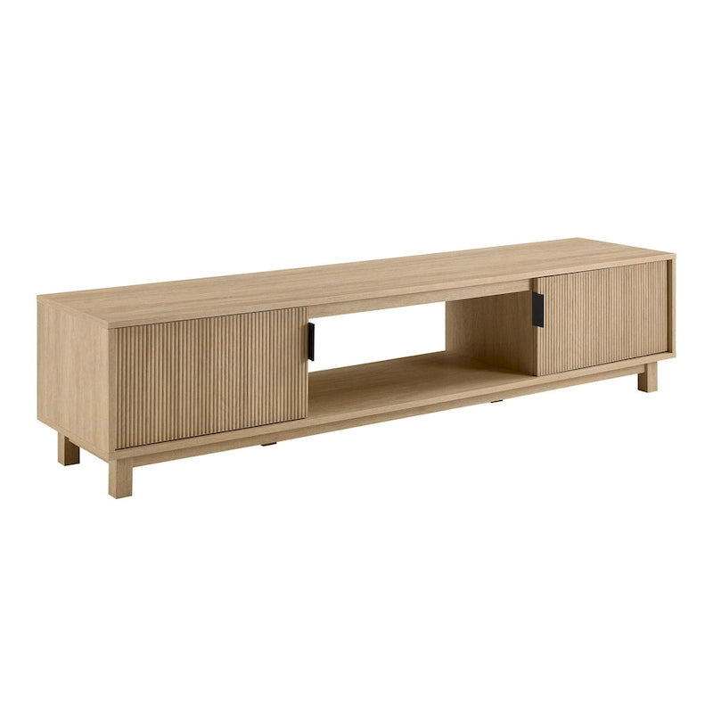 Meuble TV moderne Middlebrook Designs avec portes cannelées de 70 pouces