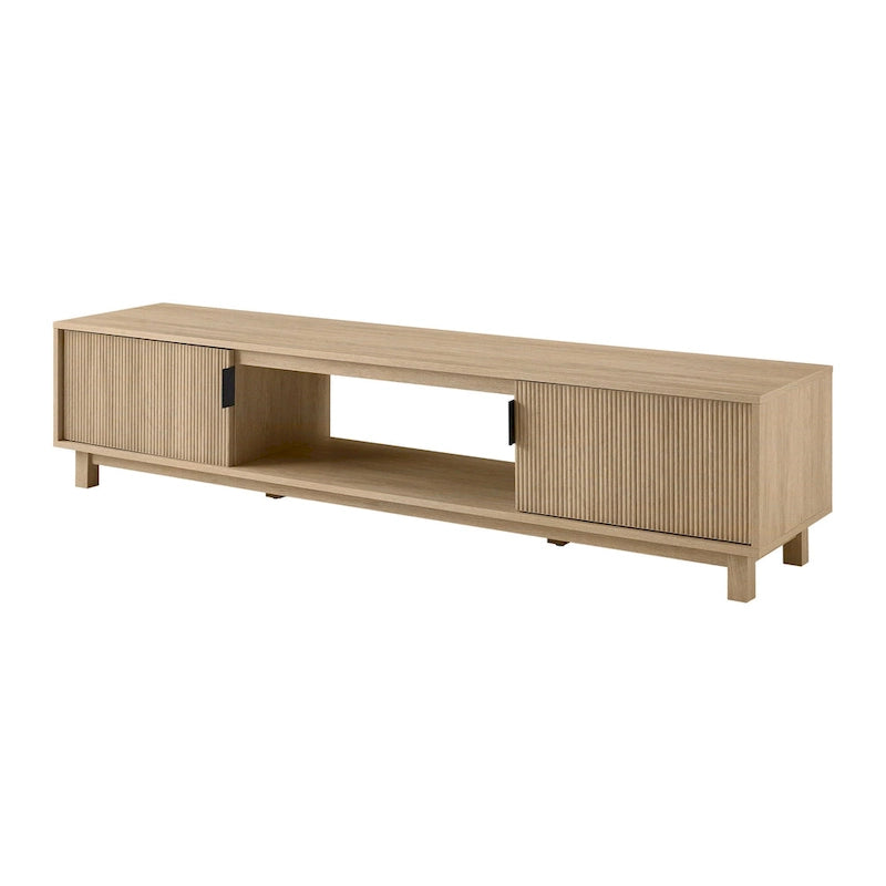 Meuble TV moderne Middlebrook Designs avec portes cannelées de 70 pouces