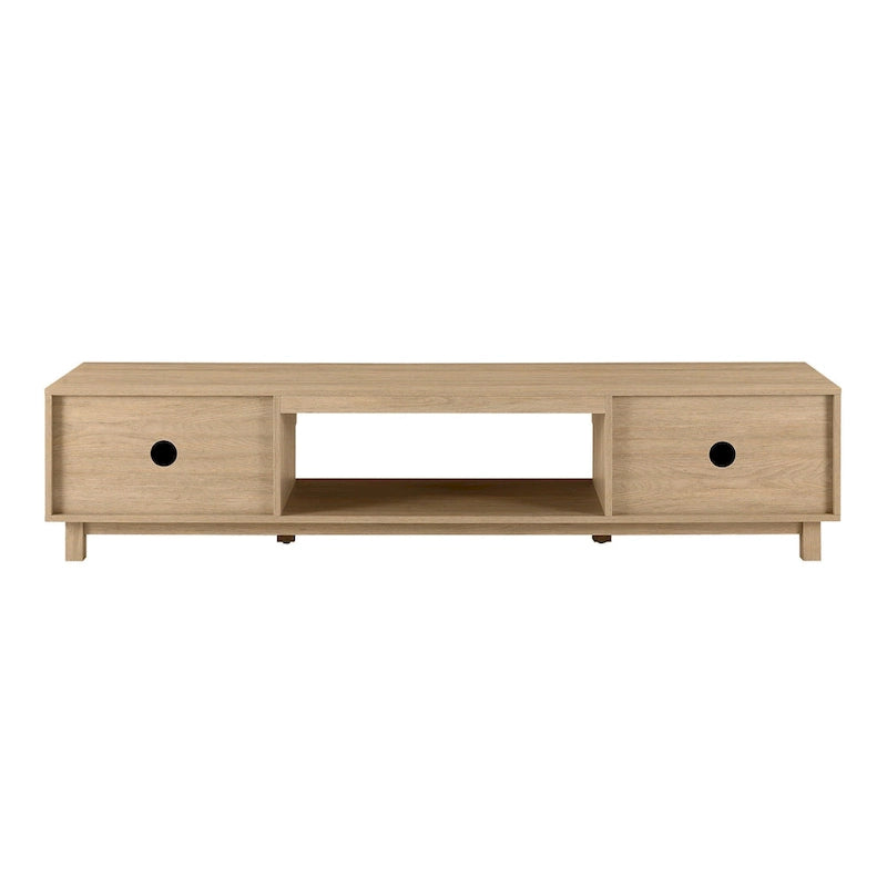 Meuble TV moderne Middlebrook Designs avec portes cannelées de 70 pouces