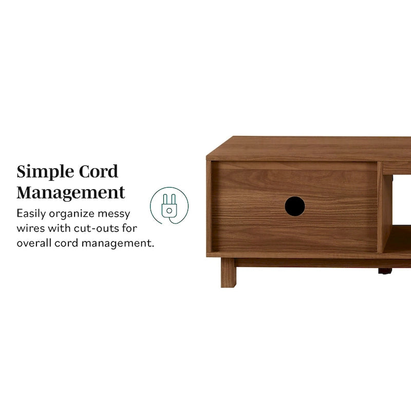 Meuble TV moderne Middlebrook Designs avec portes cannelées de 70 pouces