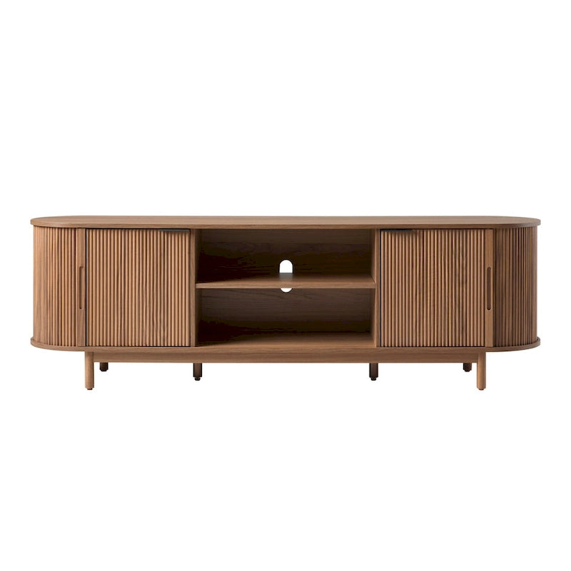 Meuble TV moderne Middlebrook Designs Reeded de 70 po avec rangement ouvert