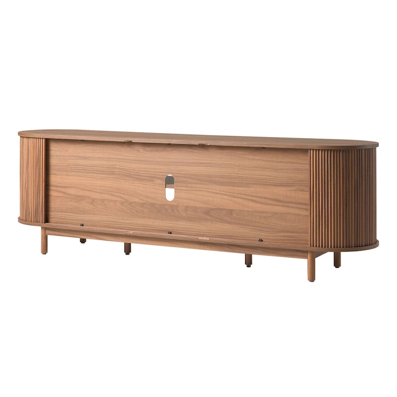 Meuble TV moderne Middlebrook Designs Reeded de 70 po avec rangement ouvert