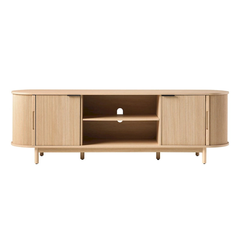 Meuble TV moderne Middlebrook Designs Reeded de 70 po avec rangement ouvert