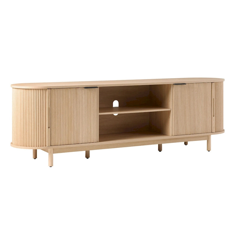 Meuble TV moderne Middlebrook Designs Reeded de 70 po avec rangement ouvert