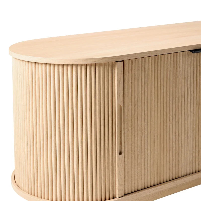 Meuble TV moderne Middlebrook Designs Reeded de 70 po avec rangement ouvert