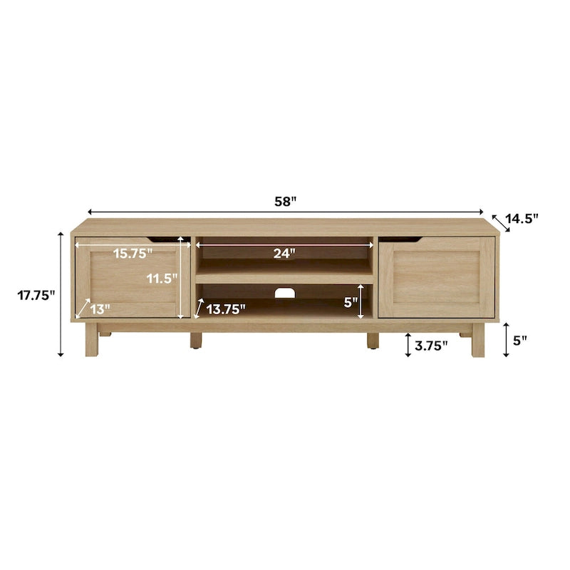 Meuble TV moderne avec portes à cadre Middlebrook Designs