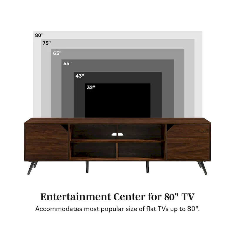 Meuble TV 70 pouces de style Mid-Century Modern Middlebrook Designs