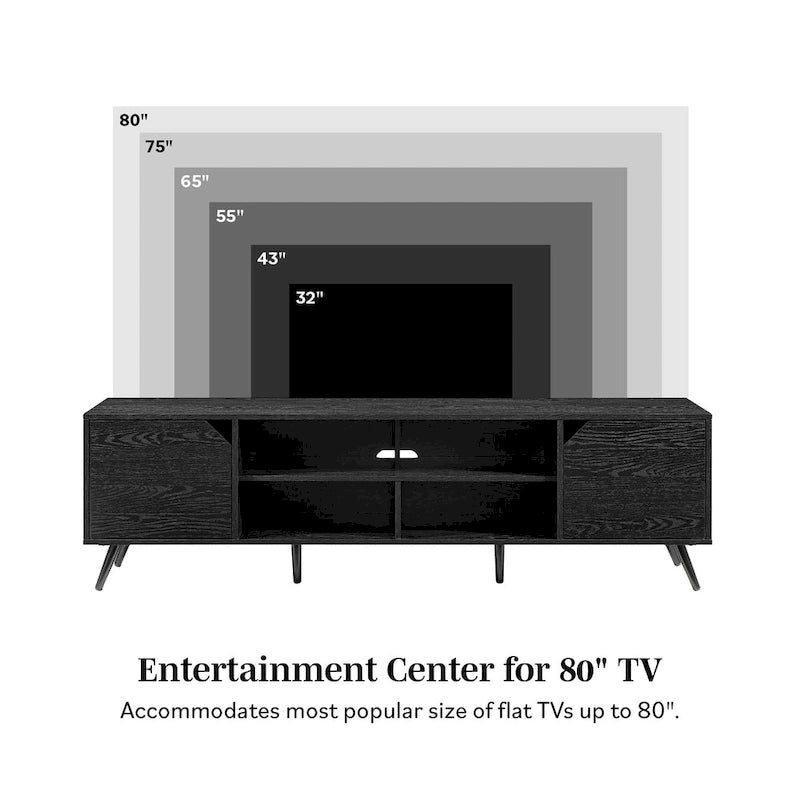 Meuble TV 70 pouces de style Mid-Century Modern Middlebrook Designs