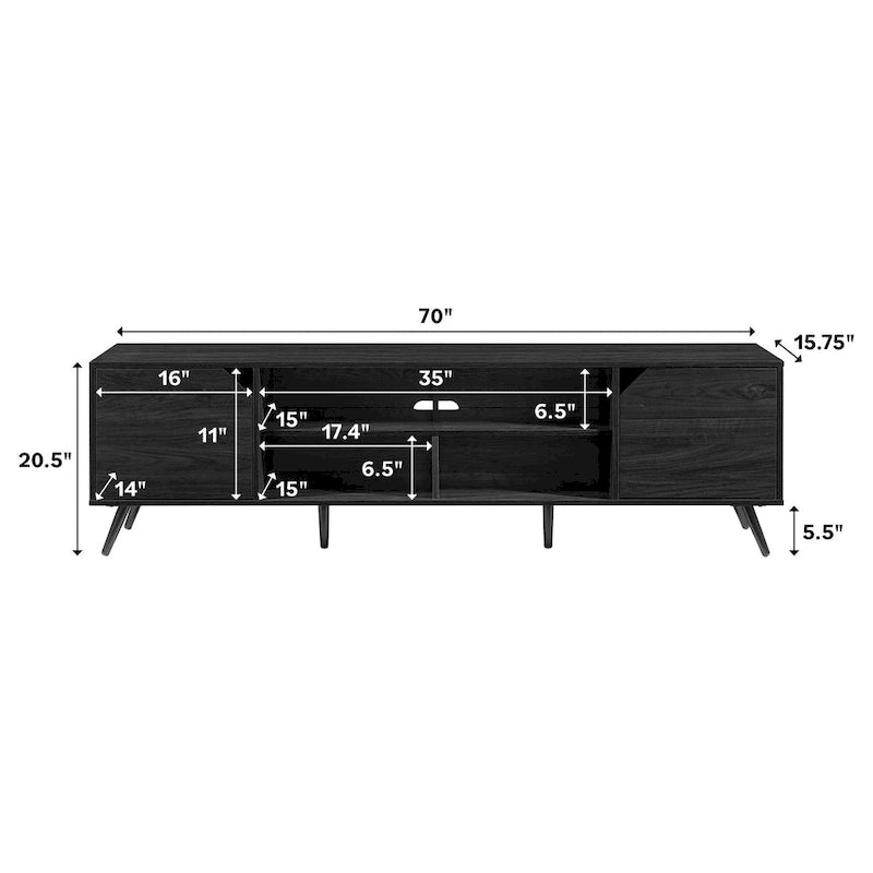 Meuble TV 70 pouces de style Mid-Century Modern Middlebrook Designs