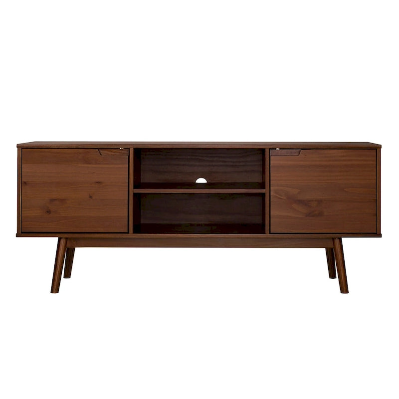 Meuble TV Middlebrook de 58 po en bois massif de style Mid-Century