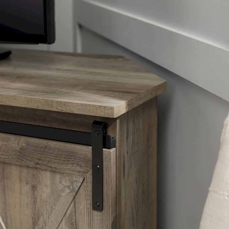 Meuble TV d'angle Middlebrook avec porte de grange coulissante de 52 pouces