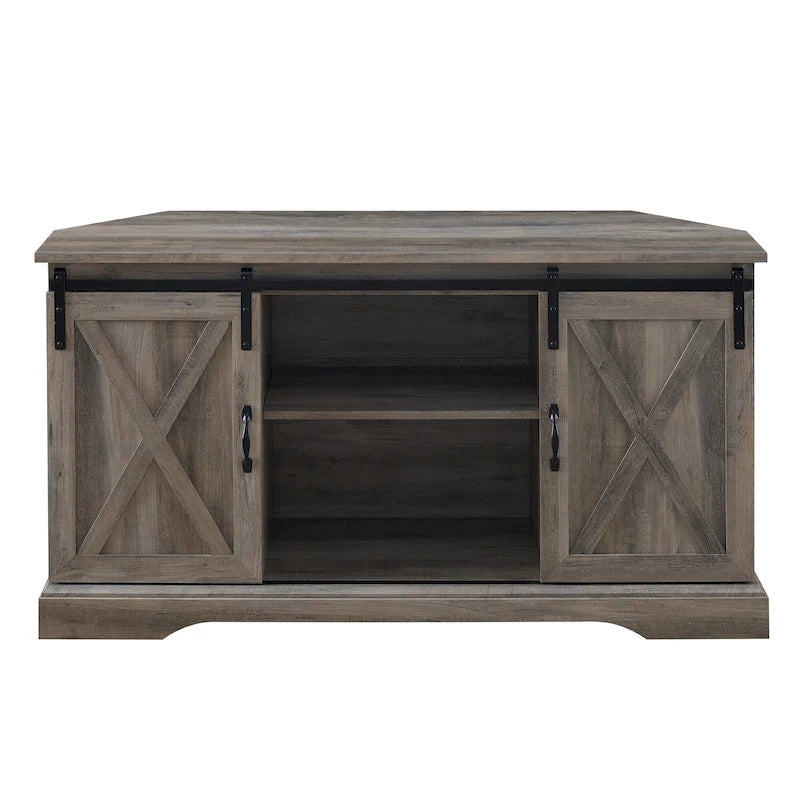 Meuble TV d'angle Middlebrook avec porte de grange coulissante de 52 pouces