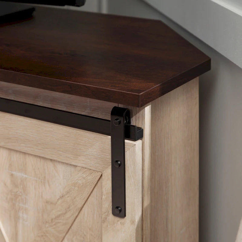 Meuble TV d'angle Middlebrook avec porte de grange coulissante de 52 pouces