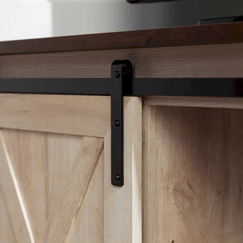Meuble TV d'angle Middlebrook avec porte de grange coulissante de 52 pouces