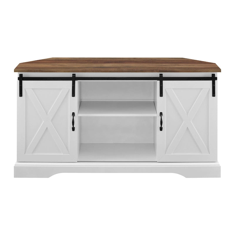 Meuble TV d'angle Middlebrook avec porte de grange coulissante de 52 pouces