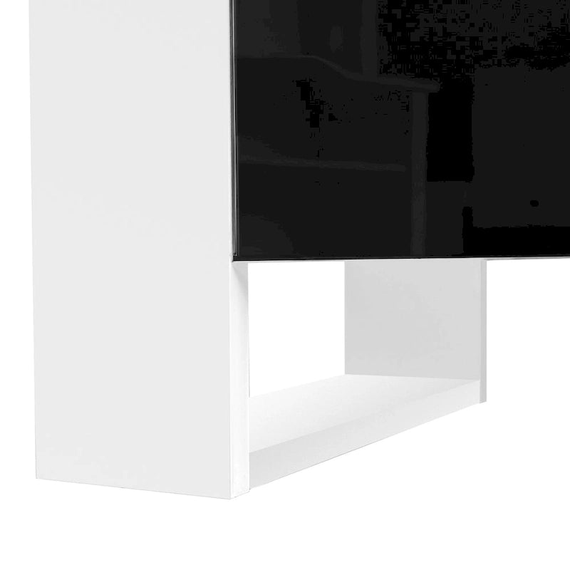 Black Modern 68.1 Fireplace TV Stand with 2 Large Cabinets for TVs Up to 78