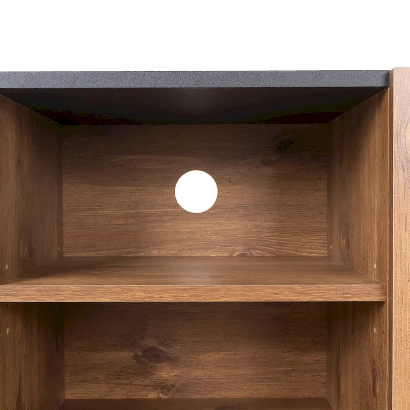 Meuble TV Mid-century avec 3 placards, table console média pour TV jusqu'à 70", centre de divertissement avec rangement