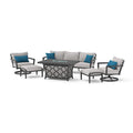 Venetia 6 Piece Outdoor Patio Motion Fire Seating Set