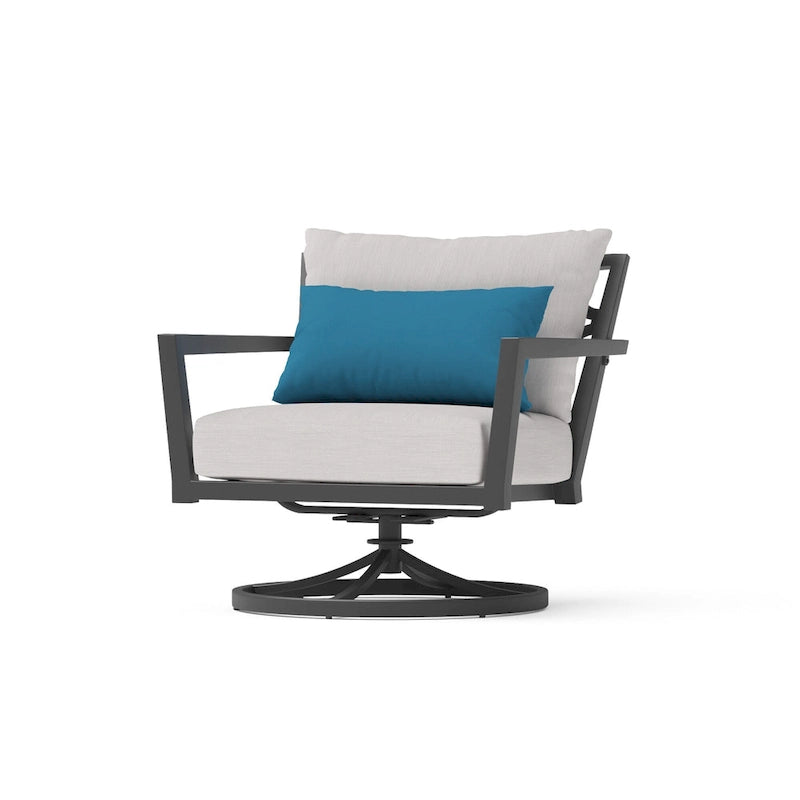 Ensemble de conversation d'extérieur Venetia 5 pièces Sunbrella avec brasero et fauteuils pivotants