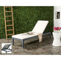 SAFAVIEH Outdoor Living Azusa Ash Grey/ Beige Sunlounger - 24W x 74D x 15H