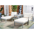 SAFAVIEH Outdoor Living Pratia 5Pc Outdoor Set - Ash Grey/Beige - 29W x 27D x 27H