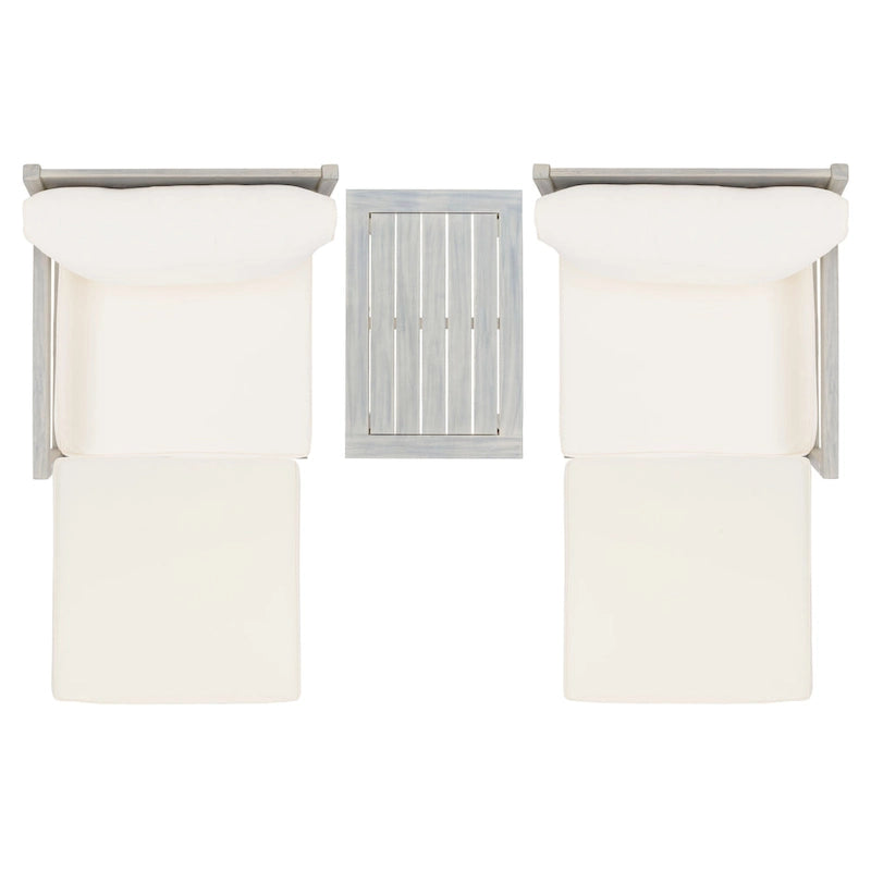SAFAVIEH Mobilier d'extérieur Pratia Ensemble de 5 pièces d'extérieur - Gris cendre/Beige - 29L x 27P x 27H