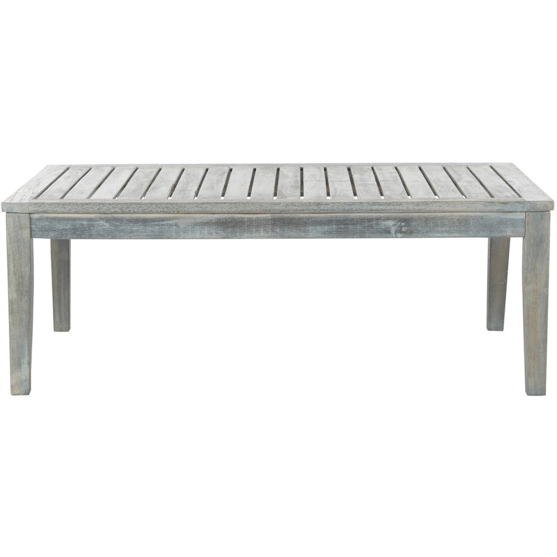 SAFAVIEH Outdoor Living Montclair Ensemble de patio 4 pièces en bois d'acacia gris cendré avec coussins beiges - 48L x 25P x 32H