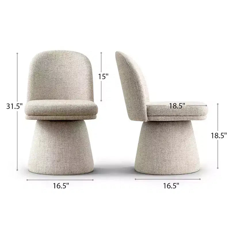 Set of 6 Modern 360 Swivel Armless Dining Chairs with Pedestal-style Base, Elegant Accent Chairs for Kitchen, Dining Room, or Office-Panipeachy