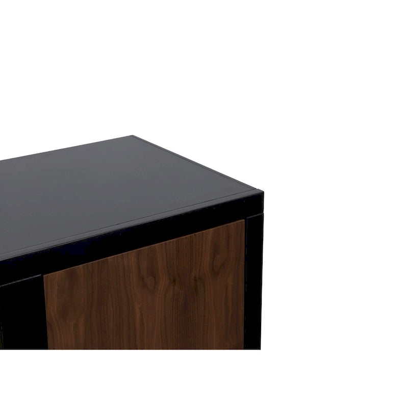 Meuble TV cheminée Bridgevine Home Aria de 83 pouces pour téléviseurs jusqu'à 95 pouces, assemblage minimal, finition noire et noyer