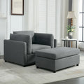 50 Modern Single Sofa with Armrests, Backrest, and Ottoman, Suitable for Living Room, Bedroom, and Office