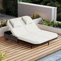 Outdoor Daybed, Patio Rattan Daybed with 5-Position Adjustable Backrest and Removable Cushions&Pillows