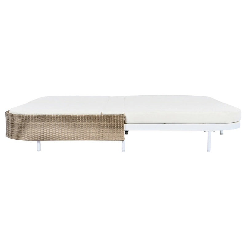 Outdoor Daybed, Patio Rattan Daybed with 5-Position Adjustable Backrest and Removable Cushions&Pillows
