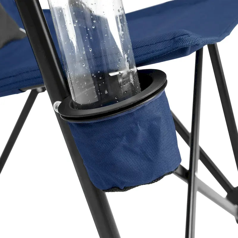 Chaise pliable portable avec porte-gobelet, supporte 113 kg