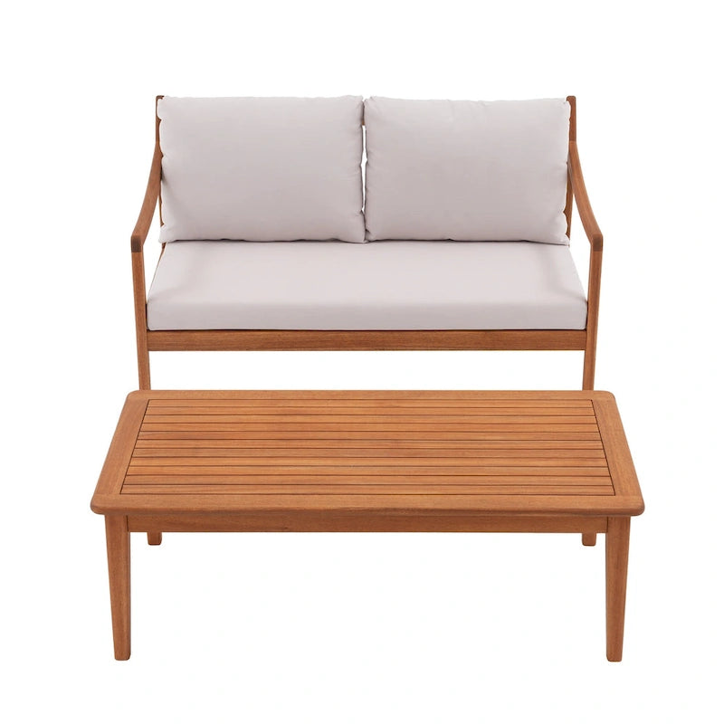 Ensemble causeuse 2 places d'extérieur avec table