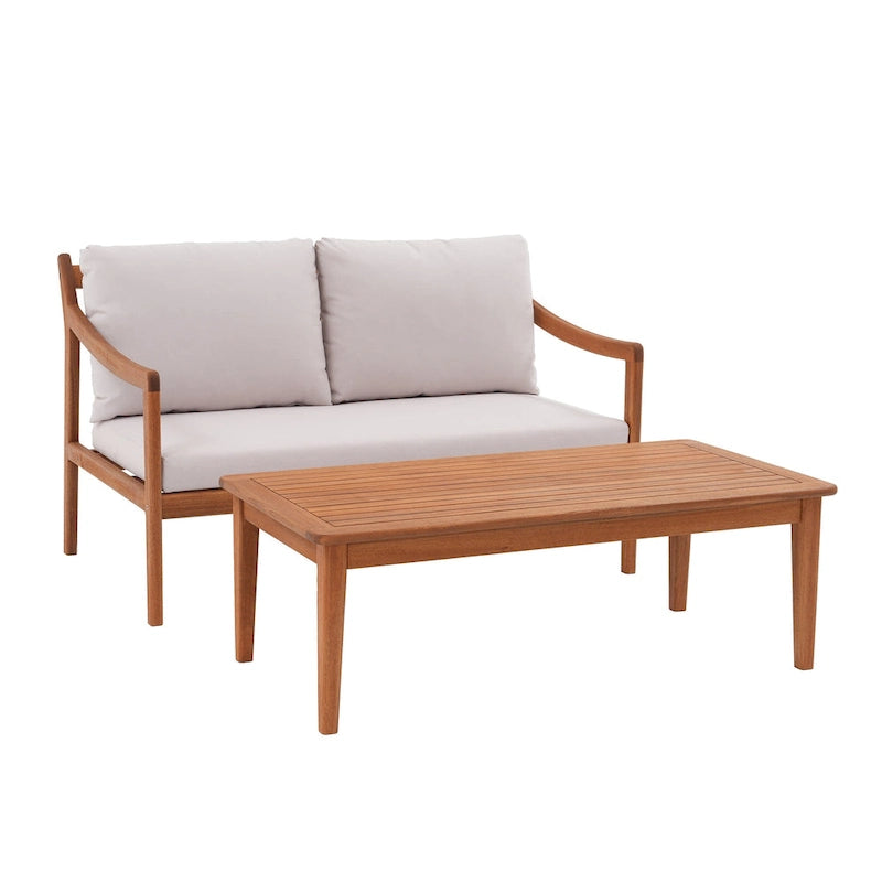 Ensemble causeuse 2 places d'extérieur avec table