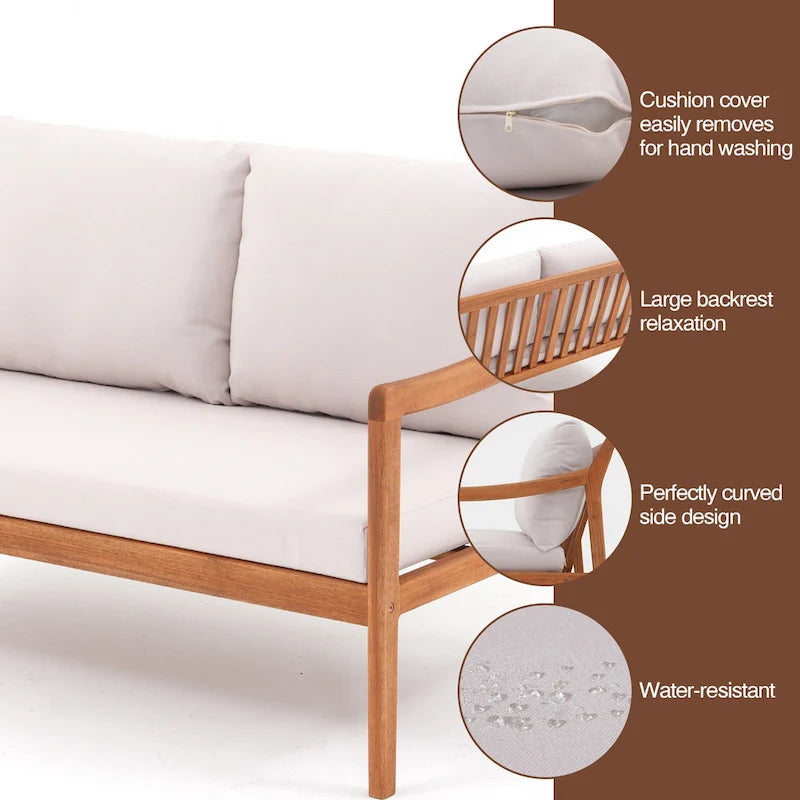 Ensemble causeuse 2 places d'extérieur avec table