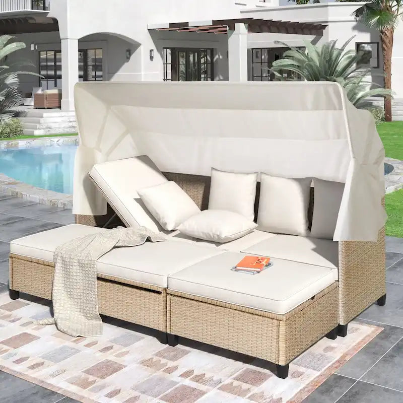 4 Piece UV-Proof Resin Wicker Patio Sofa Set