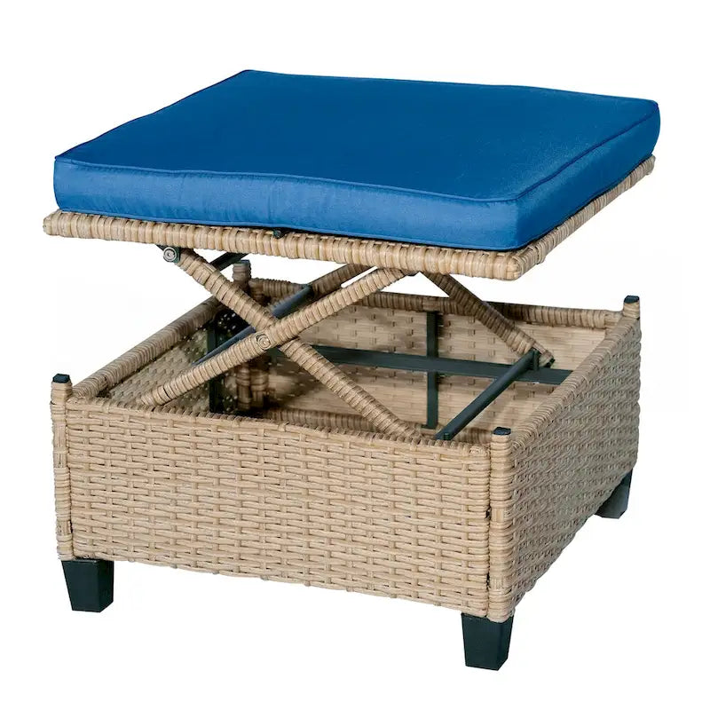 Ensemble de salon de jardin 4 pièces en résine tressée anti-UV