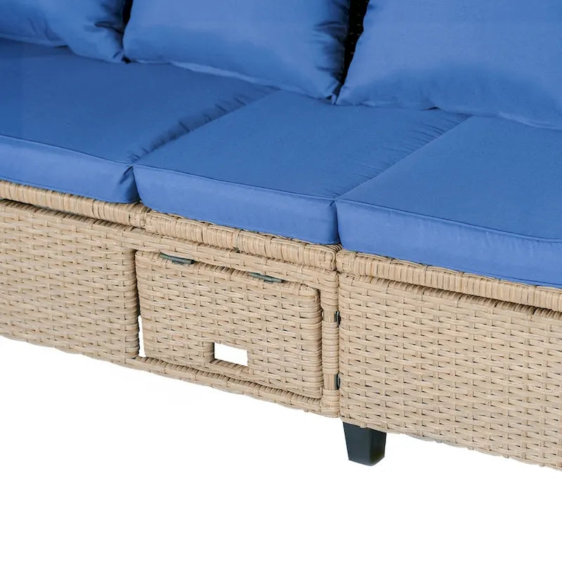Ensemble de salon de jardin 4 pièces en résine tressée anti-UV