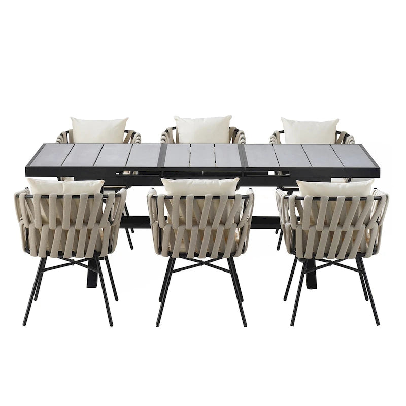Ensemble de salle à manger moderne 7 pièces extensible