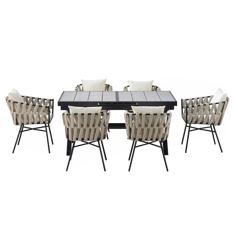 Ensemble de salle à manger moderne 7 pièces extensible