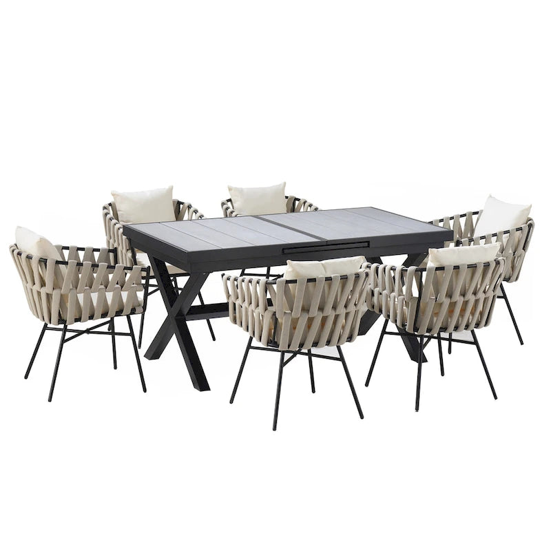 Ensemble de salle à manger moderne 7 pièces extensible