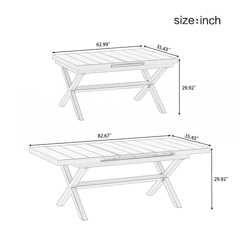 Ensemble de salle à manger moderne 7 pièces extensible