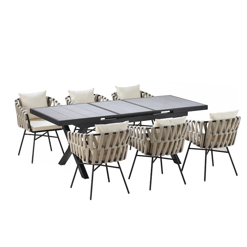 Ensemble de salle à manger moderne 7 pièces extensible
